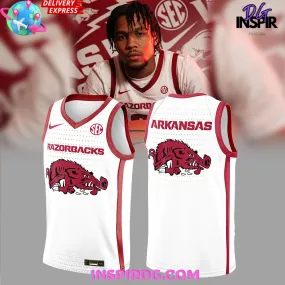 -Arkansas Razorbacks New Version 2024 White Basketball Jersey