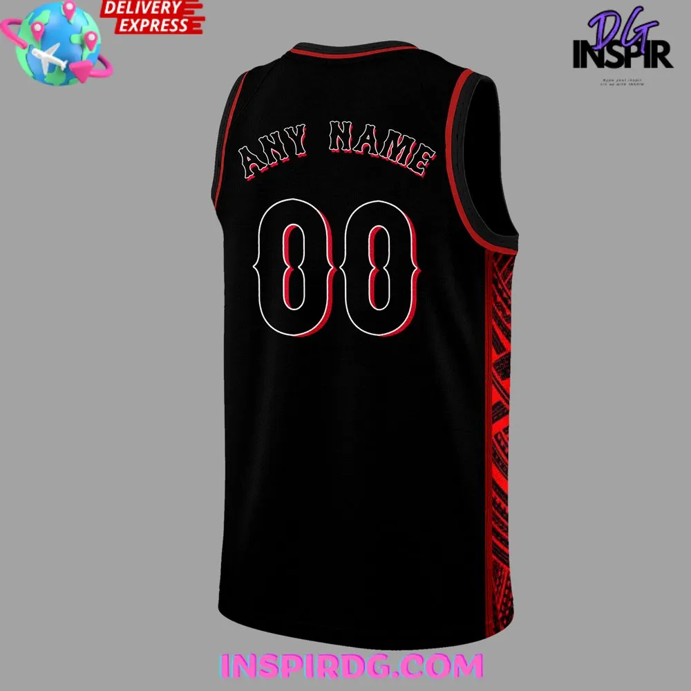 -Cincinnati Reds Red Black Stripped 2024 Basketball Jersey