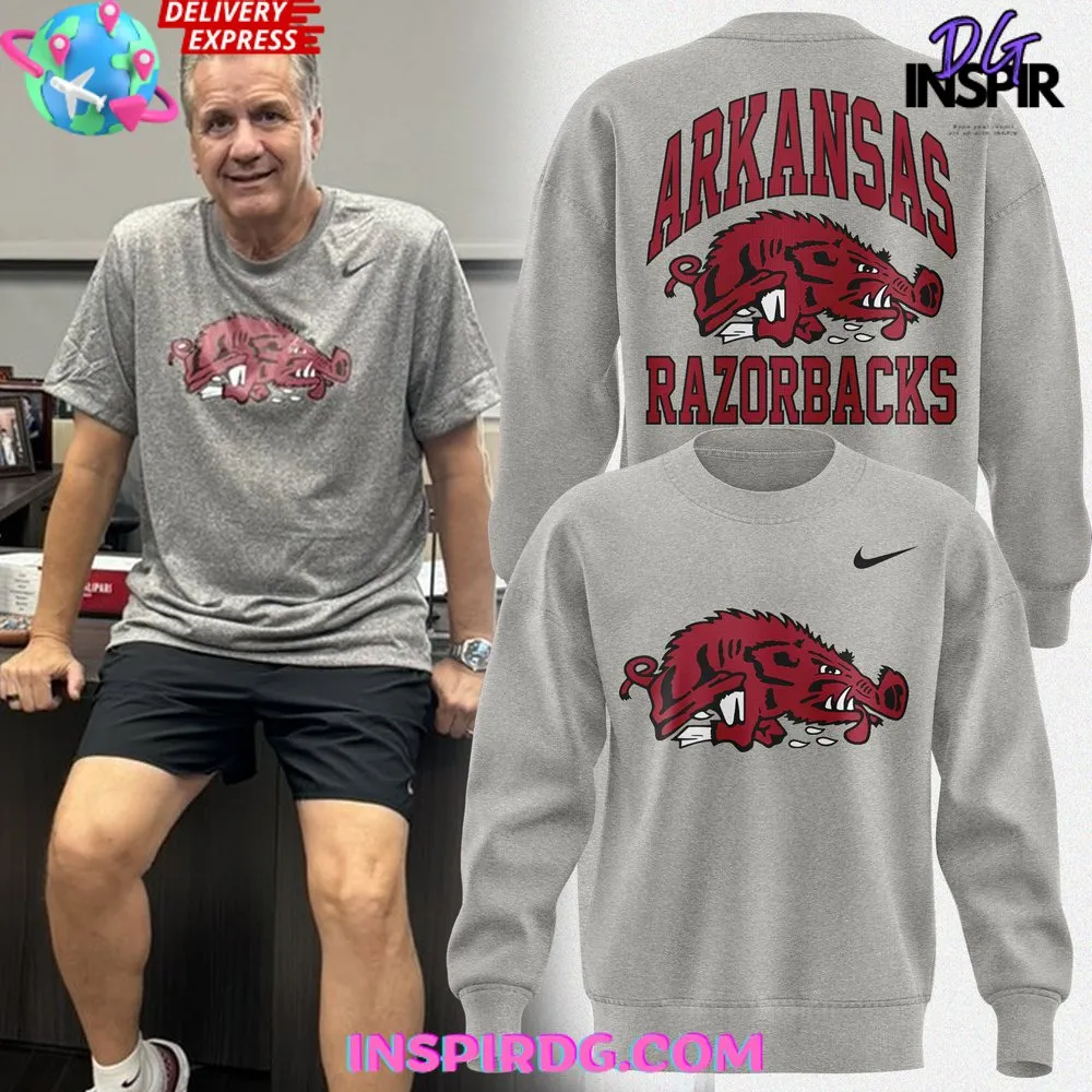 -Coach John Calipari Arkansas Razorbacks Basketball 2024 Sweatshirt