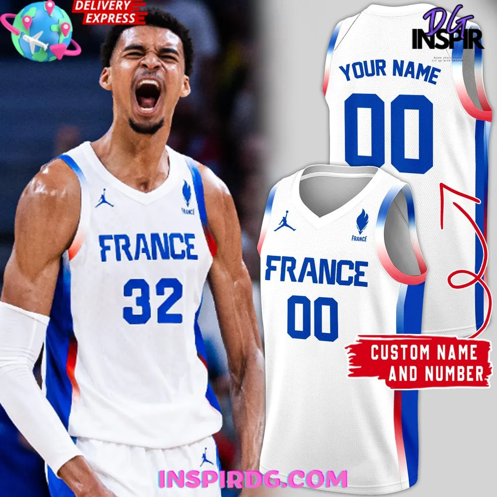 -France Basketball Olympic Paris 2024 White Jersey