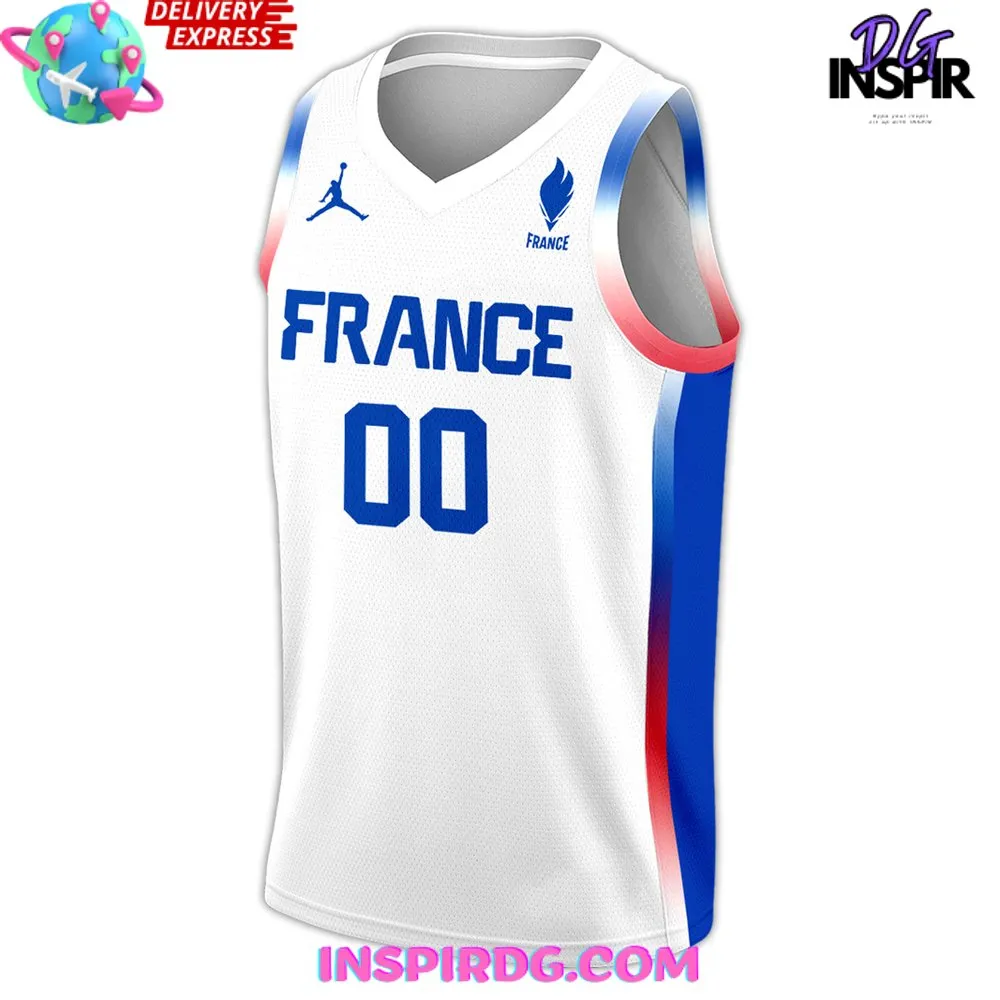 -France Basketball Olympic Paris 2024 White Jersey