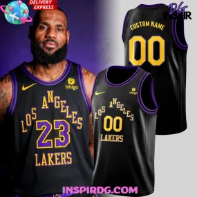 -Los Angeles Lakers Black & Purple 2024 Basketball Jersey