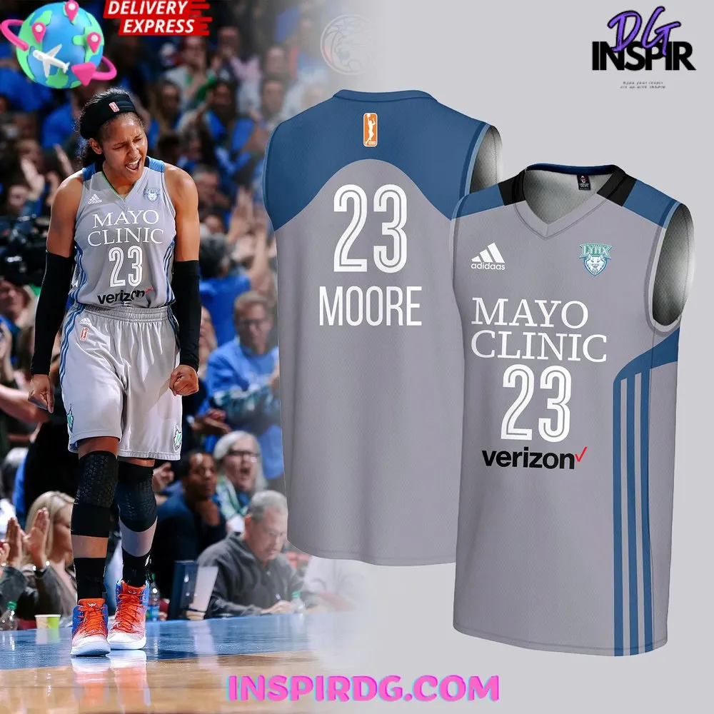 -Minnesota Lynx Maya Moore 2024 Grey Basketball Jersey