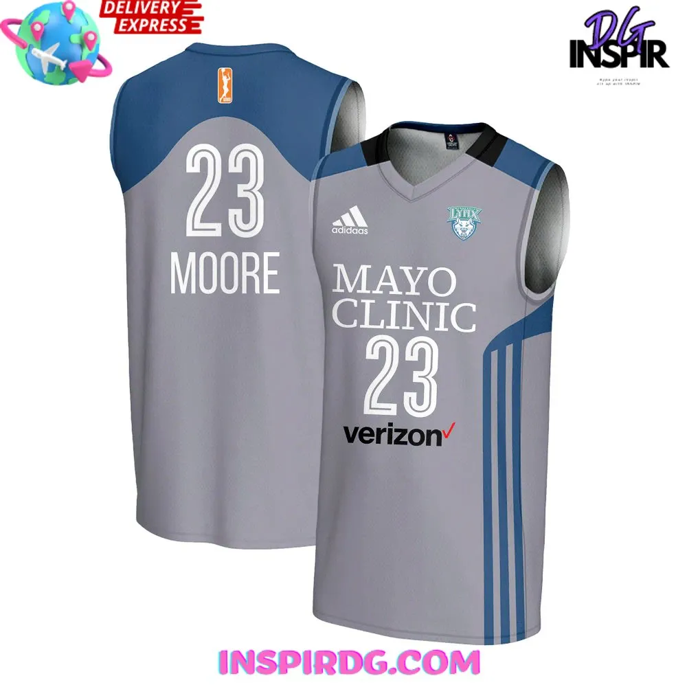 -Minnesota Lynx Maya Moore 2024 Grey Basketball Jersey