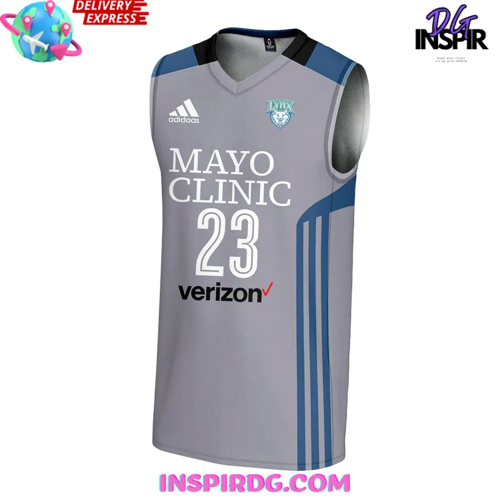 -Minnesota Lynx Maya Moore 2024 Grey Basketball Jersey