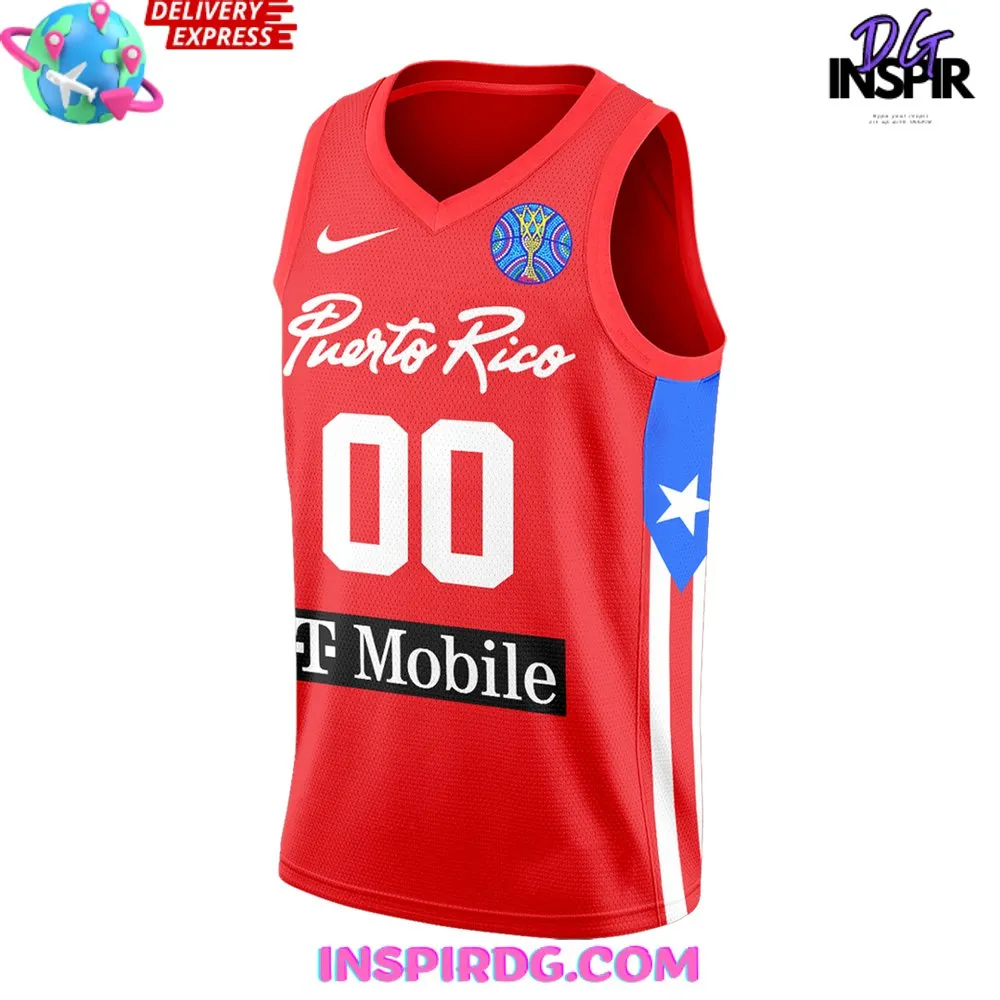 -Puerto Rico Basketball Olympic Paris Red Jersey