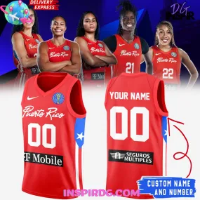 -Puerto Rico Basketball Olympic Paris Red Jersey