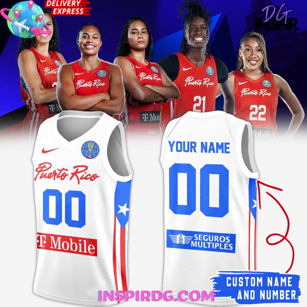 -Puerto Rico Basketball Olympic Paris White Jersey