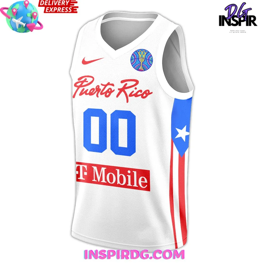 -Puerto Rico Basketball Olympic Paris White Jersey