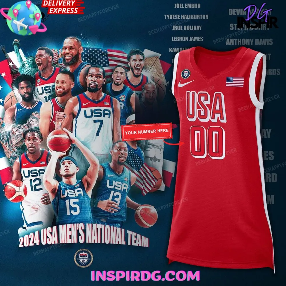 -USA Basketball National Olympic Paris 2024 Red Jersey