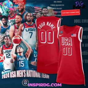 -USA Basketball National Olympic Paris 2024 Red Jersey