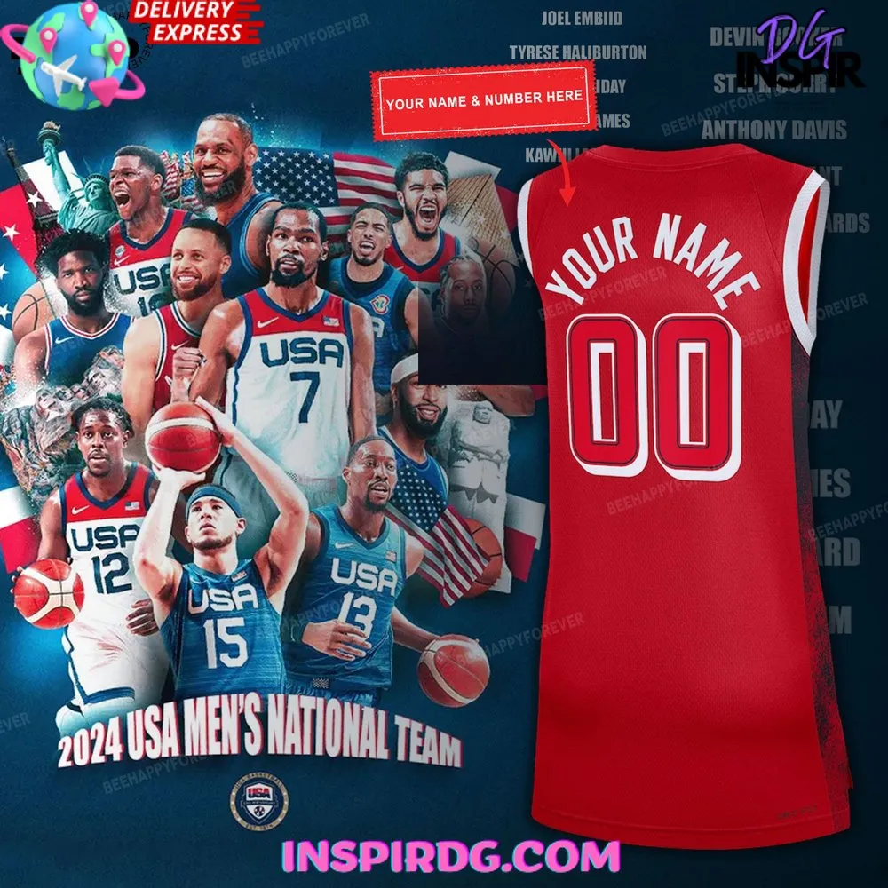 -USA Basketball National Olympic Paris 2024 Red Jersey