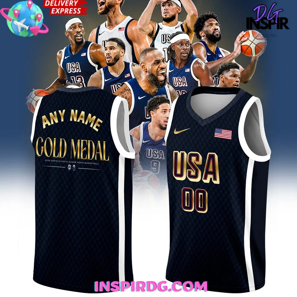 -USA Team Basketball Gold Medal 2024 Paris Olympic Games Jersey