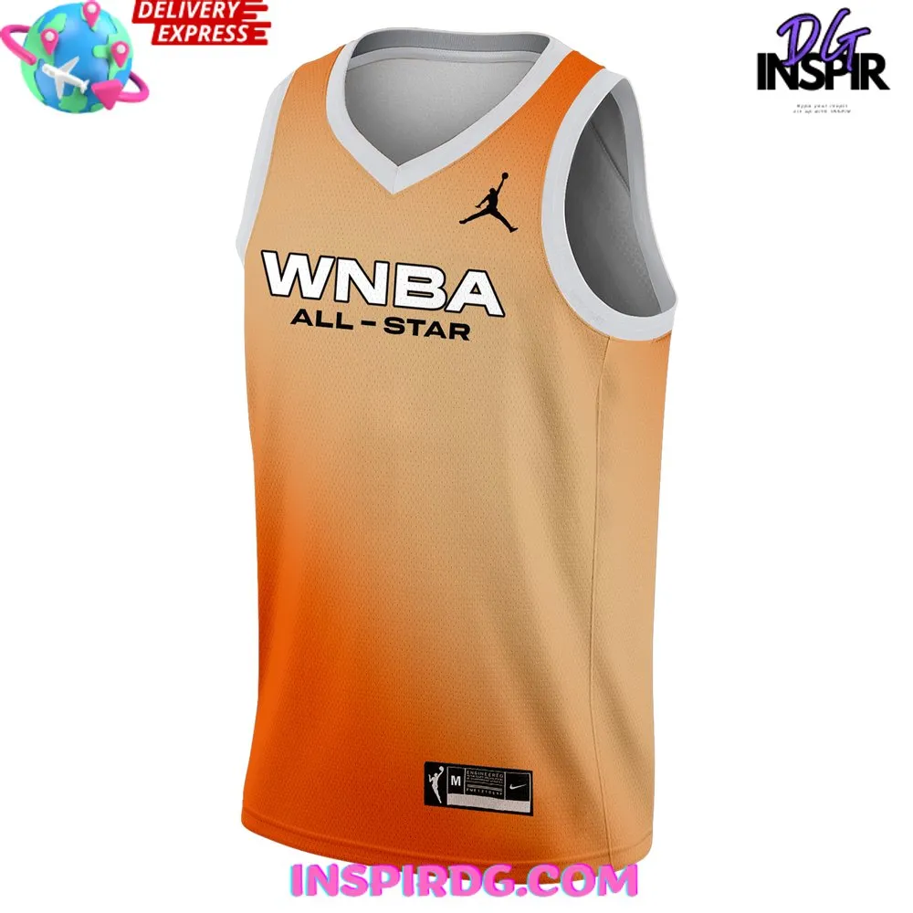 -WNBA All-Star 2024 Caitlin Clark Orange Basketball Jersey