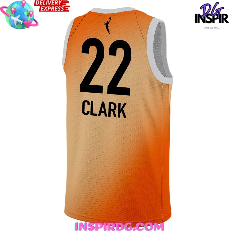 -WNBA All-Star 2024 Caitlin Clark Orange Basketball Jersey