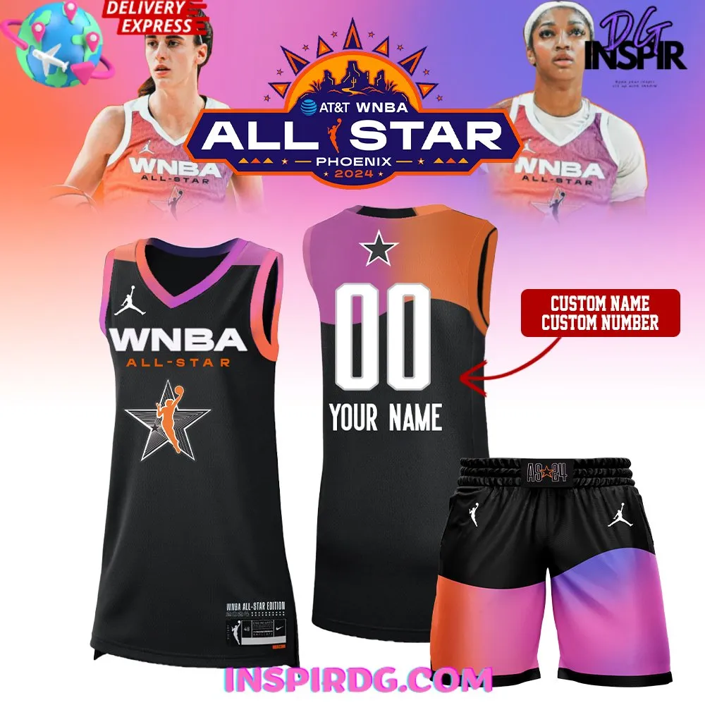 -WNBA All Star Phoenix Caitlin Clark Black Basketball Jersey