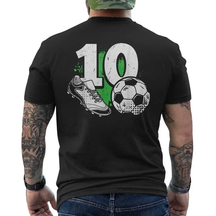 10Th Birthday Boy Soccer Player Football 10 Years Old Men's T-shirt Back Print