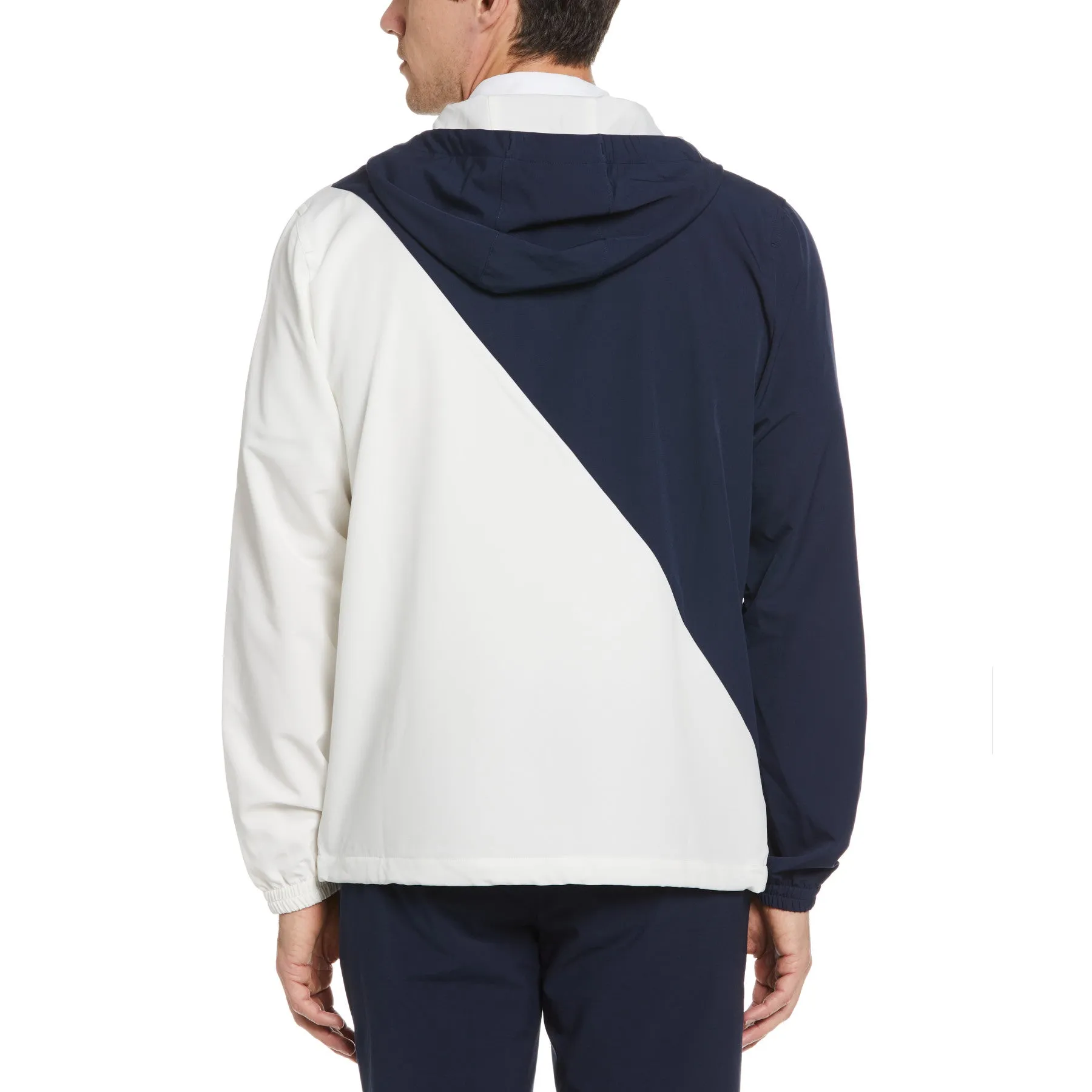 1/4 Zip Heritage Colour Block Tennis Jacket In Black Iris