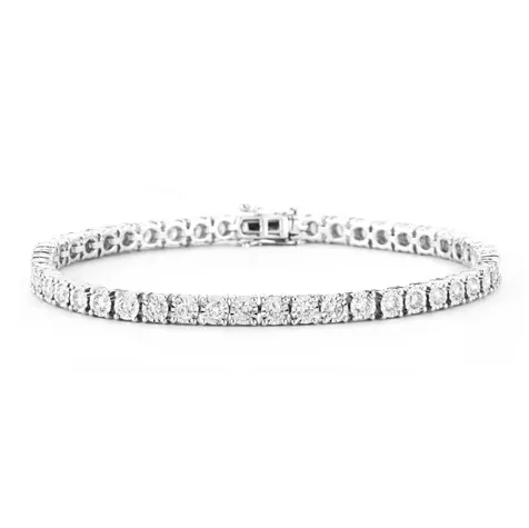 14K White Gold (2.00ct) Diamond Tennis Bracelet