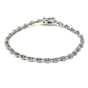 14K White Gold Modern Diamond Tennis Bracelet