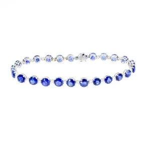 15.72ct Sapphire & Diamond Tennis Bracelet