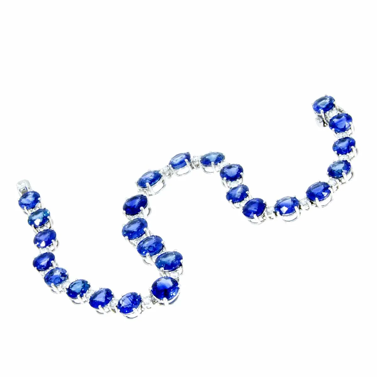 15.72ct Sapphire & Diamond Tennis Bracelet