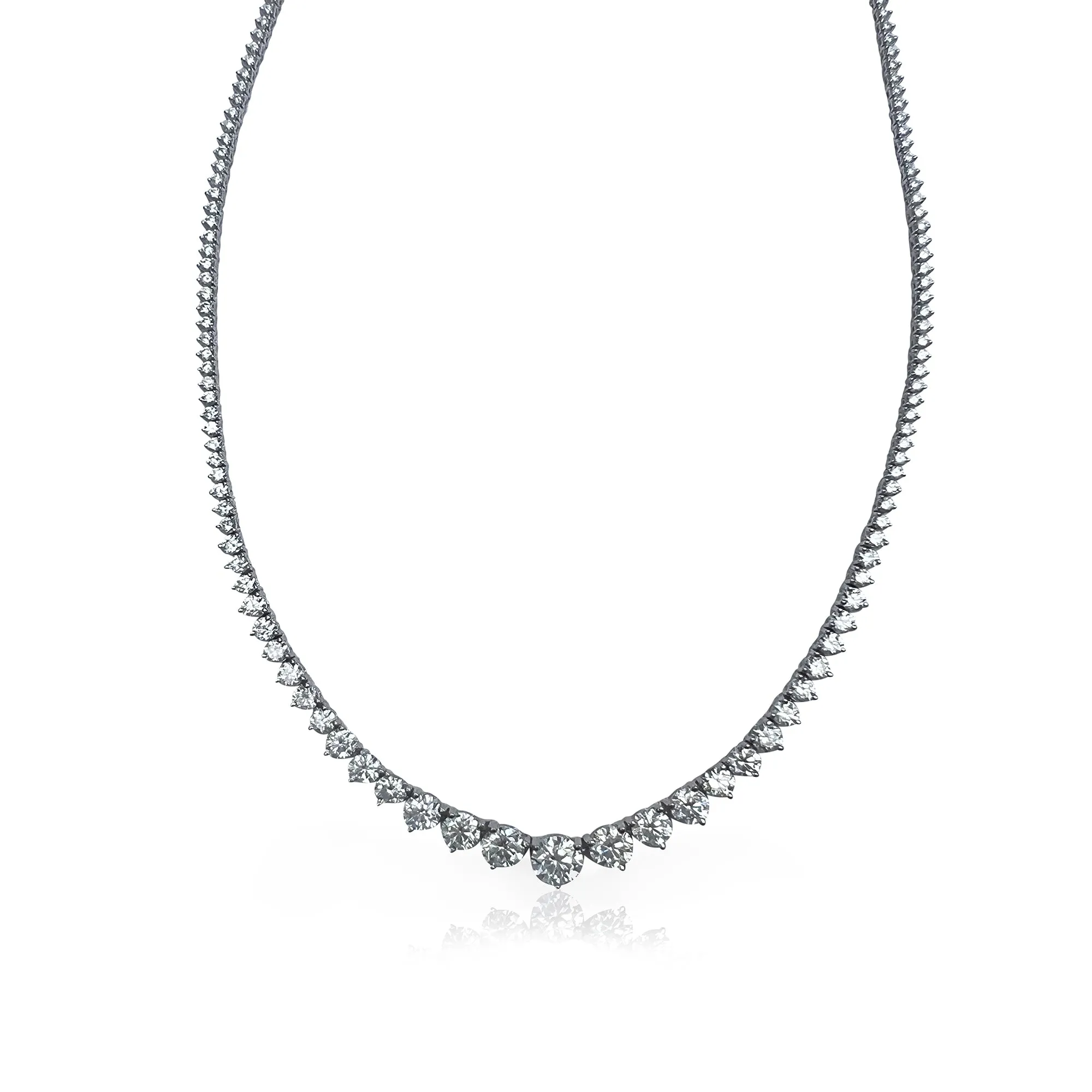 16 Round Diamond Graduated Tennis Necklace