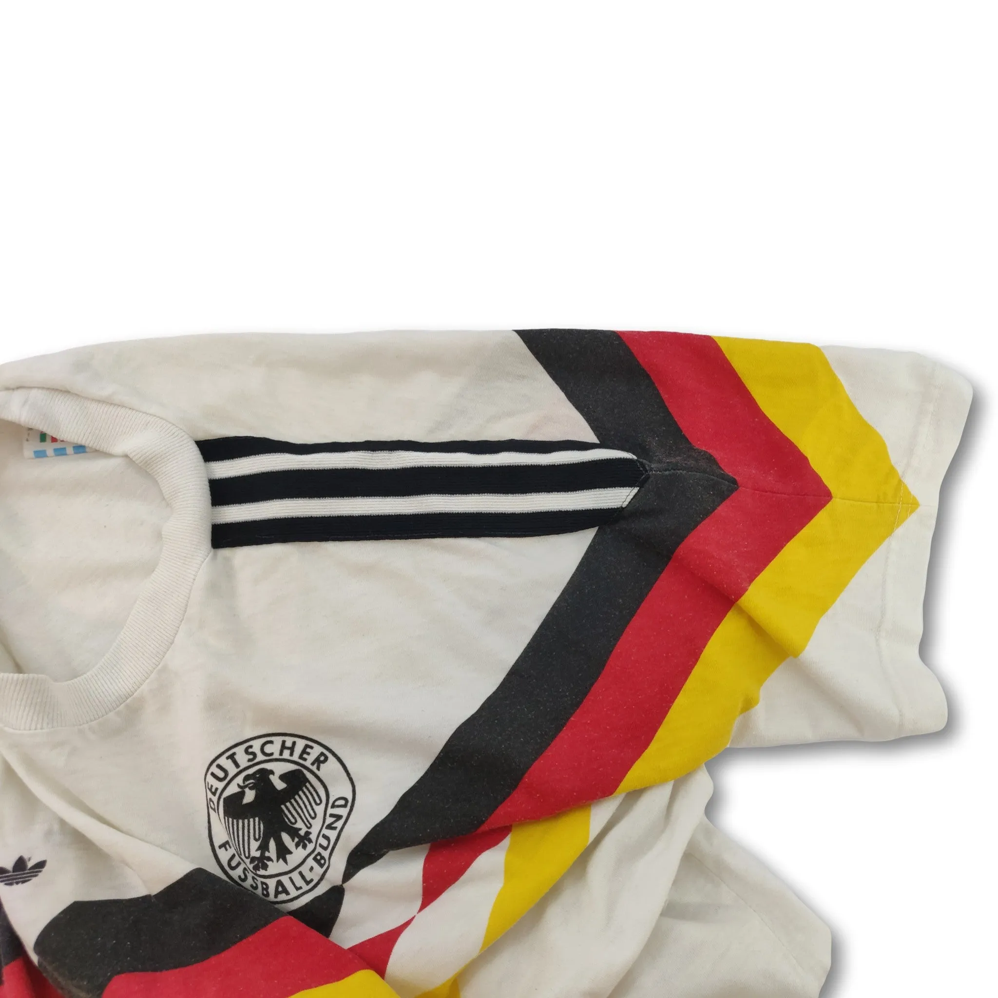 1990-92 white West Germany Adidas cotton football shirt