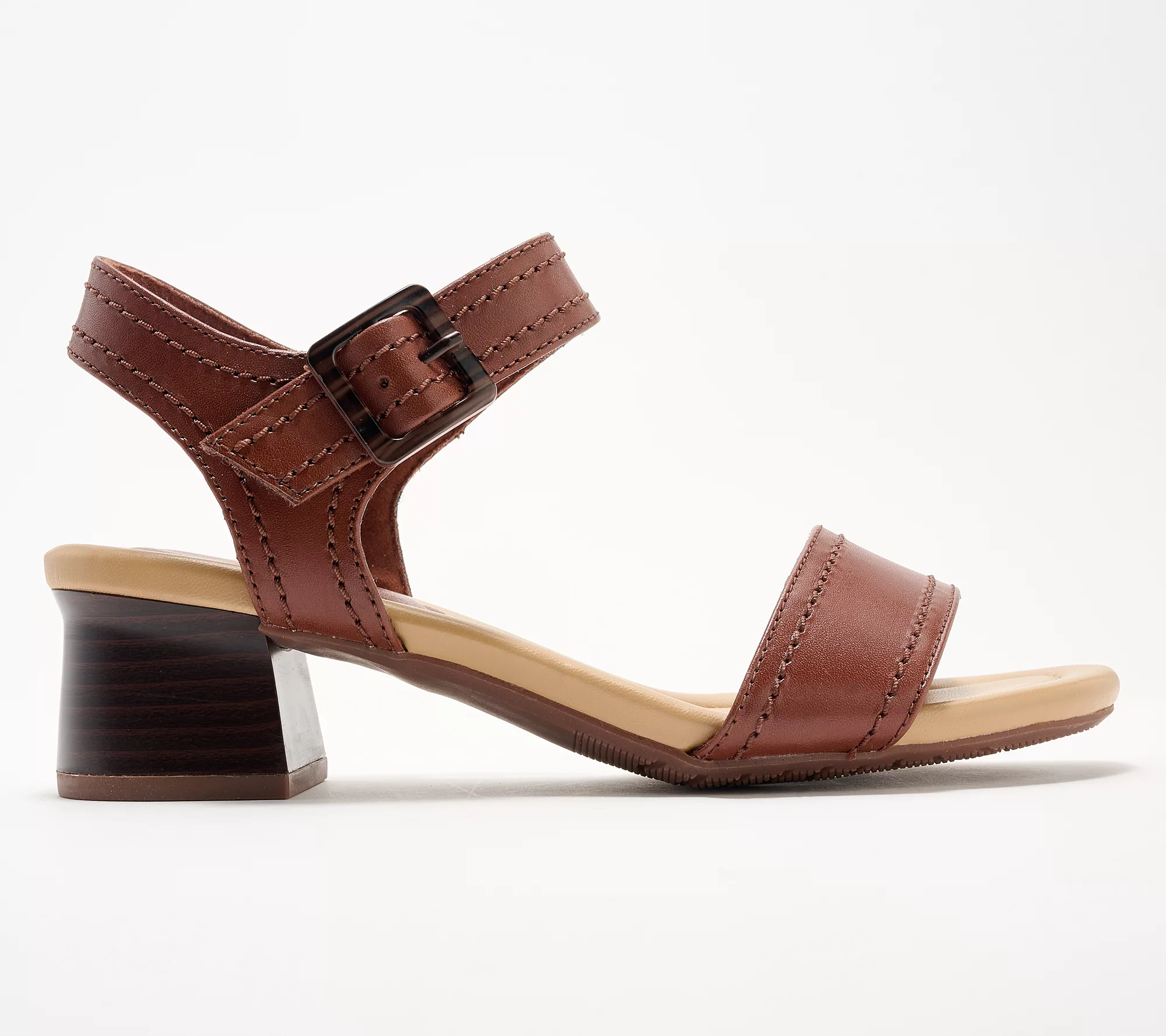 "As Is" Clarks Collection Leather Heeled Sandals - Desirae Coast