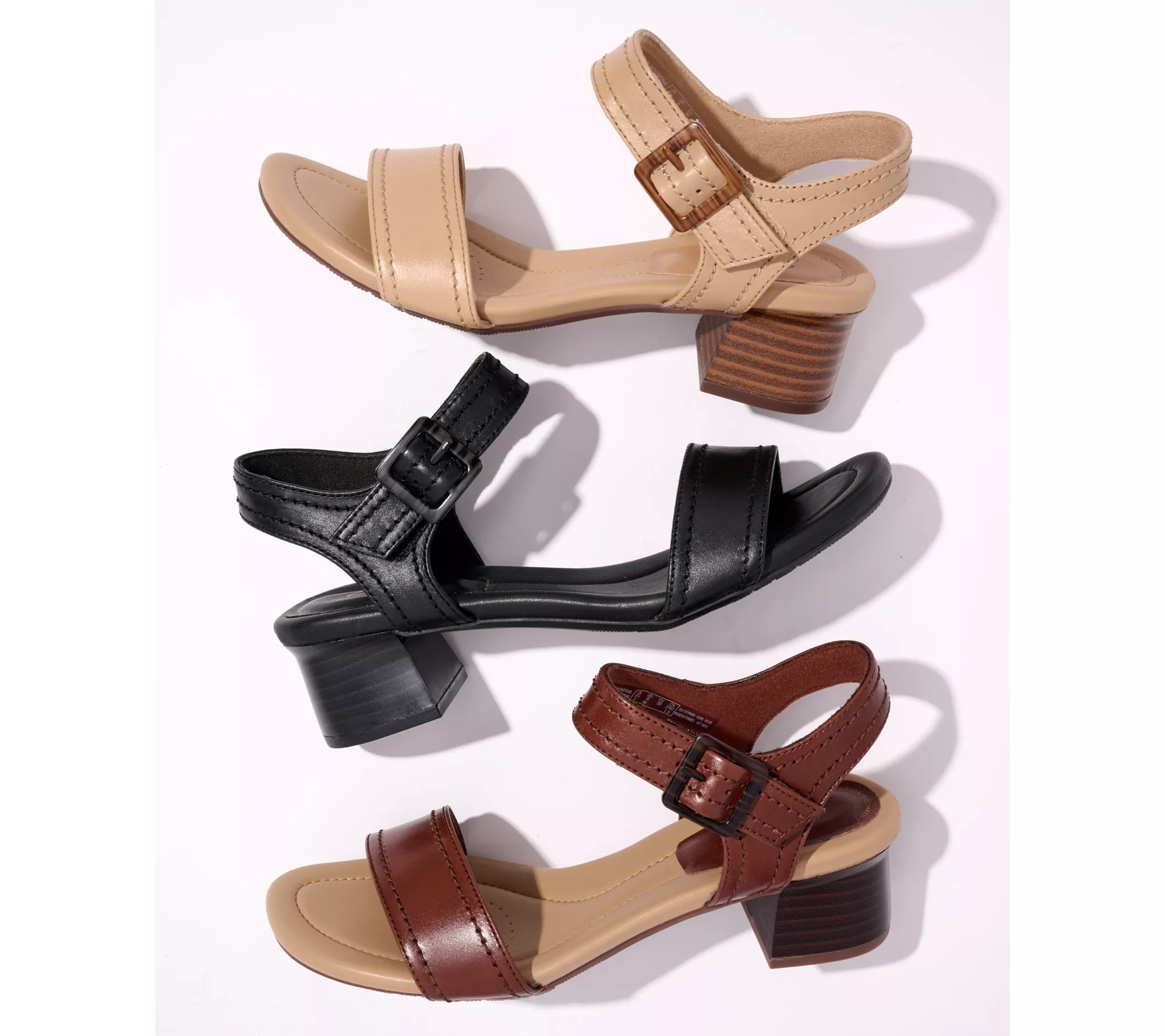 "As Is" Clarks Collection Leather Heeled Sandals - Desirae Coast