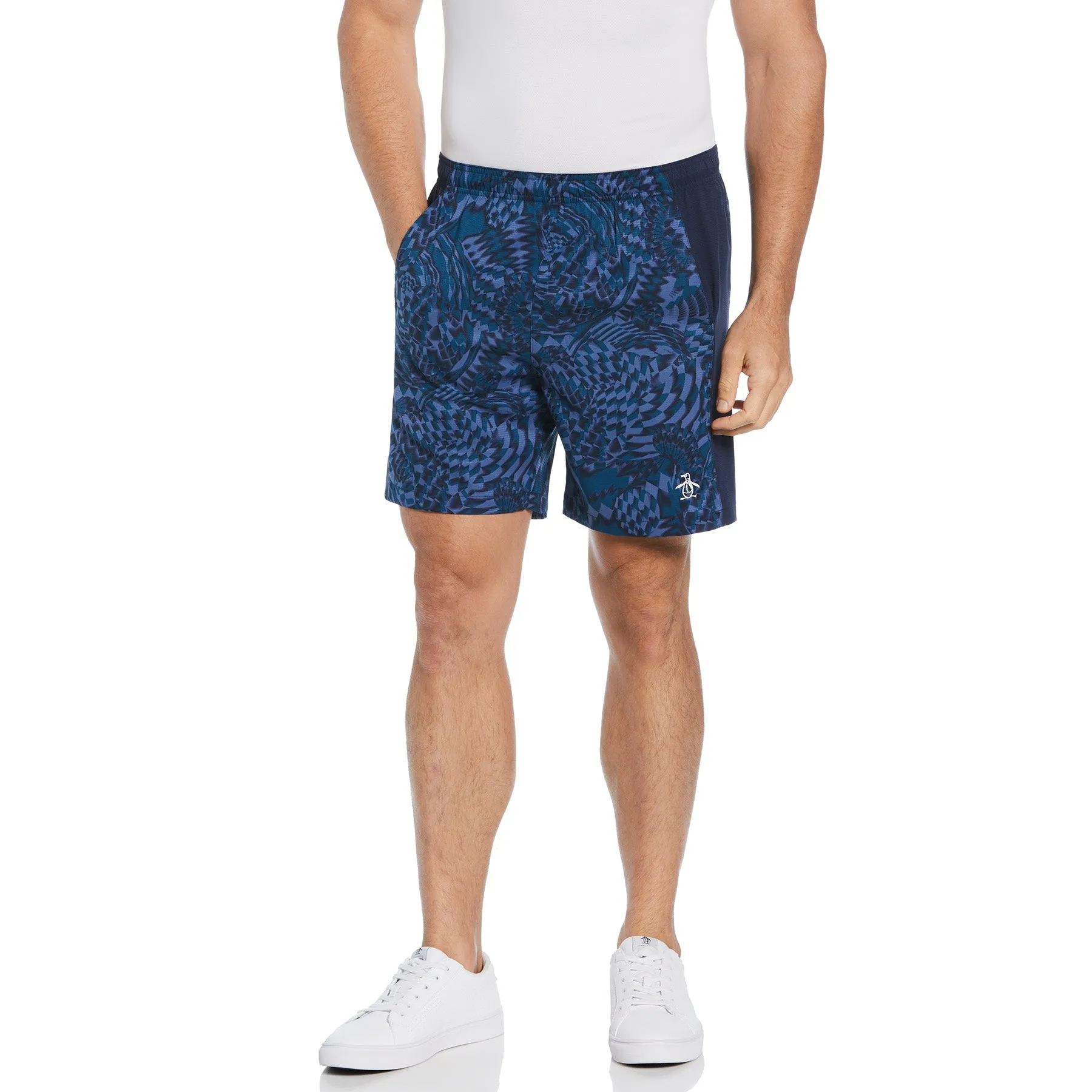 7 Motion Check Block Performance Tennis Shorts In Black Iris