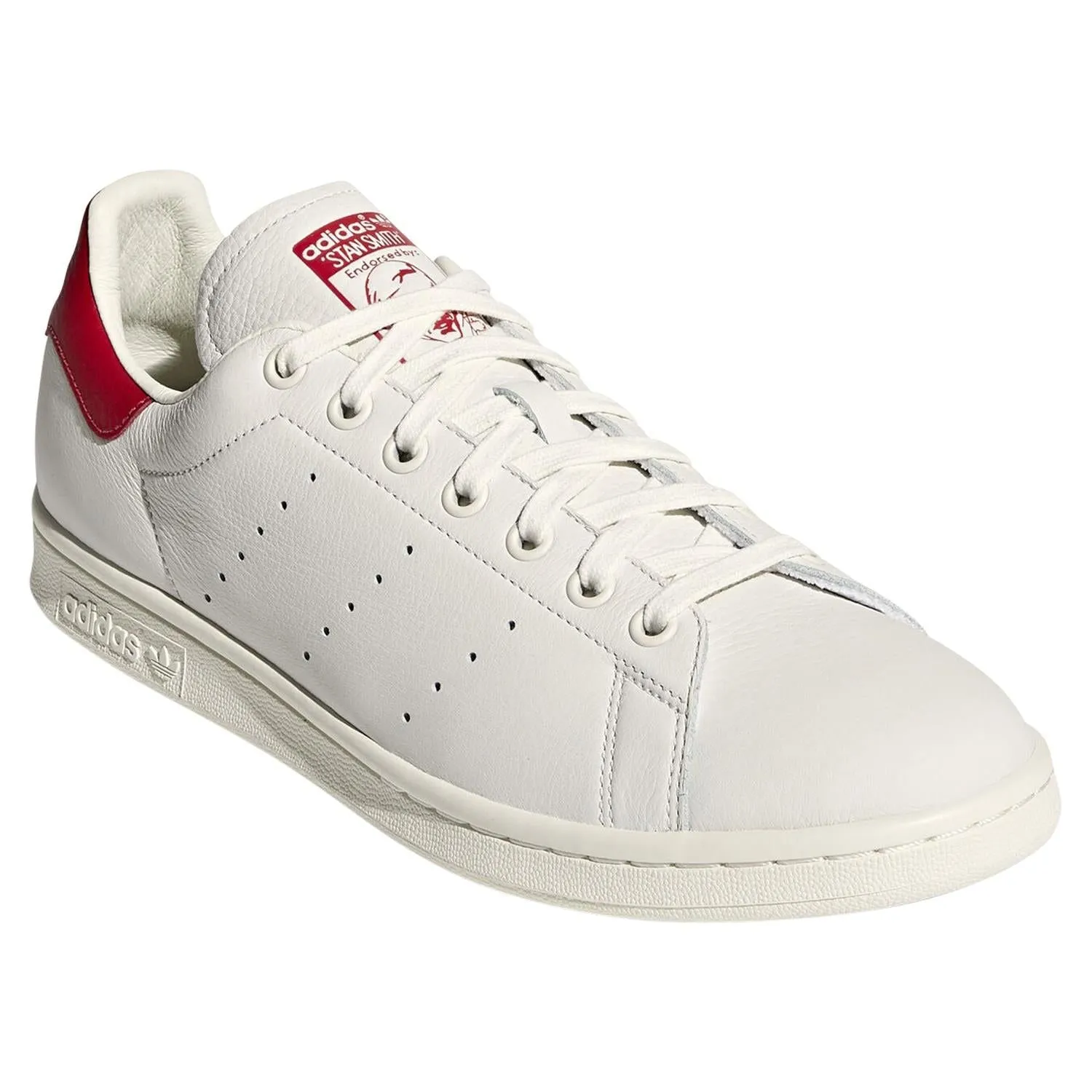 adidas Originals Stan Smith Premium Trainers - Chalk White & Red