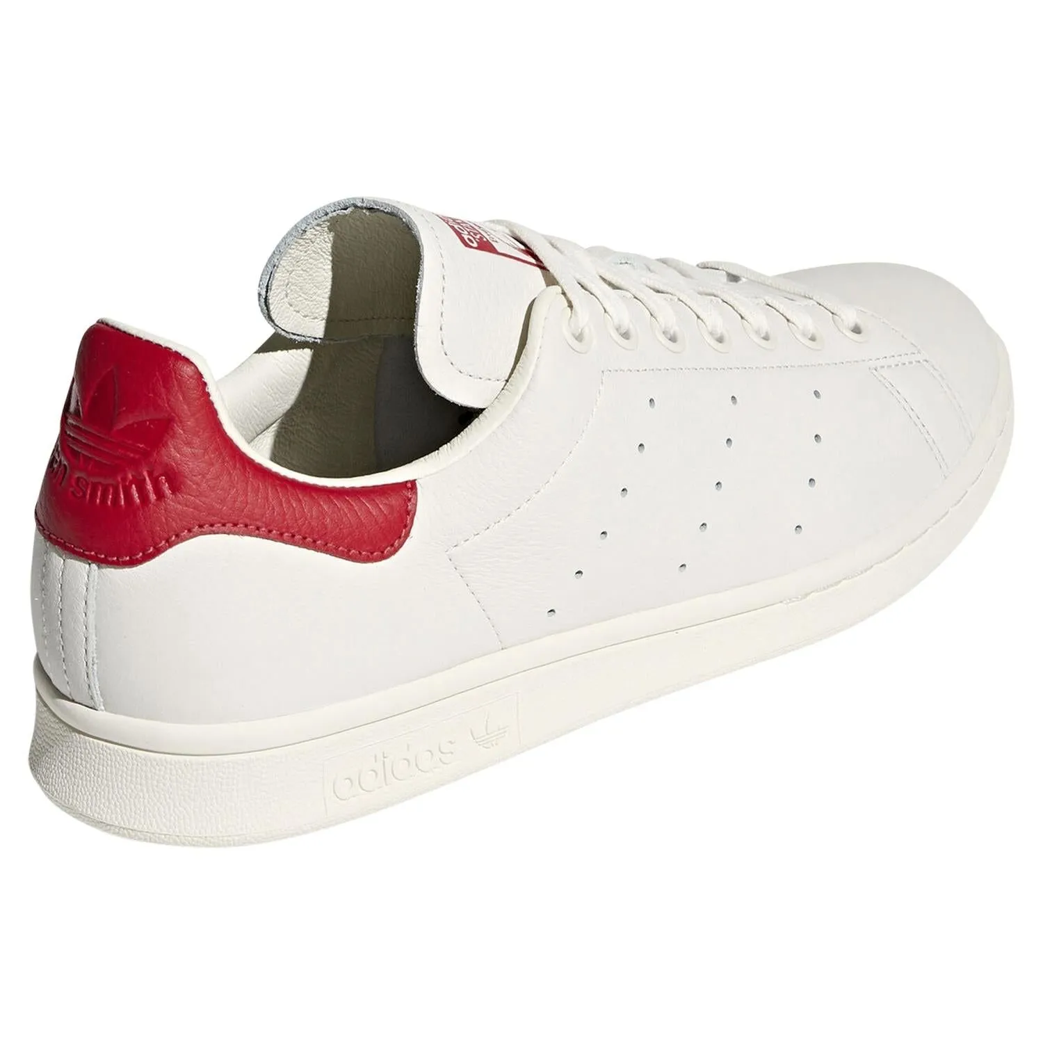 adidas Originals Stan Smith Premium Trainers - Chalk White & Red