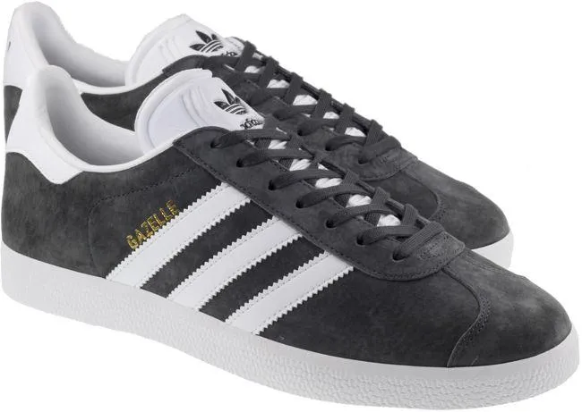 Adidas Trainers Mens Gazelle Grey White Gold Metallic