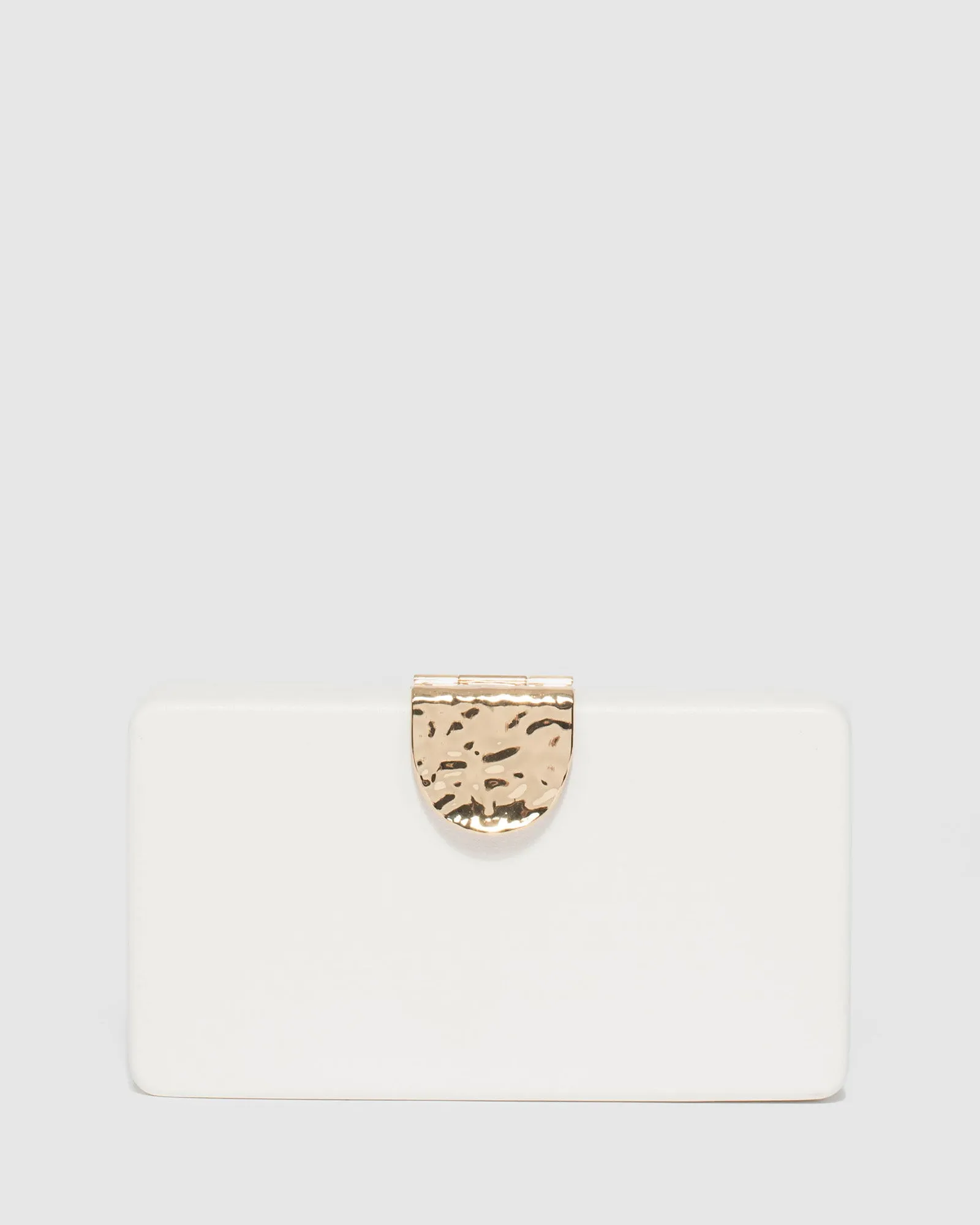 Ajala Clasp Hardcase White Clutch Bag