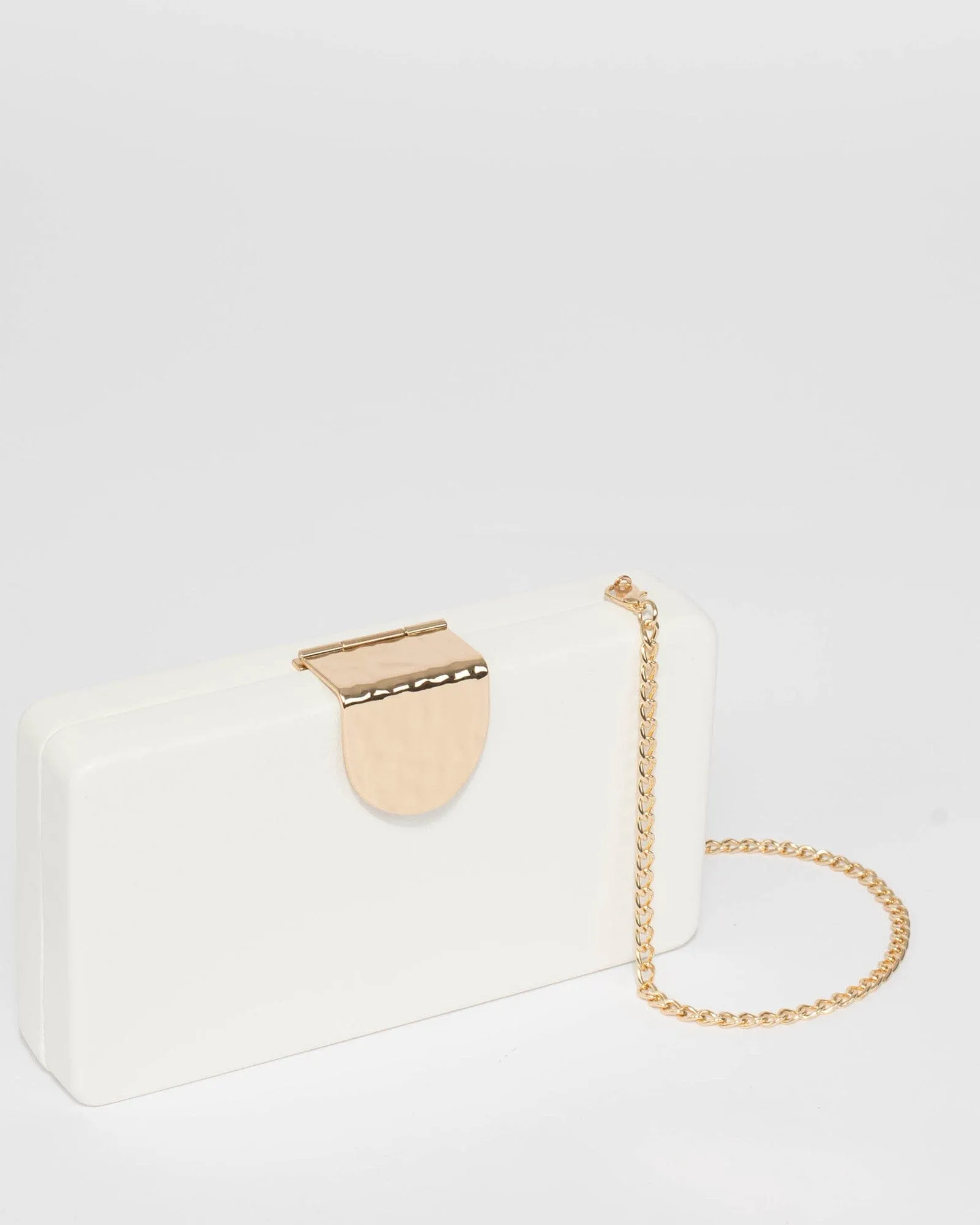 Ajala Clasp Hardcase White Clutch Bag