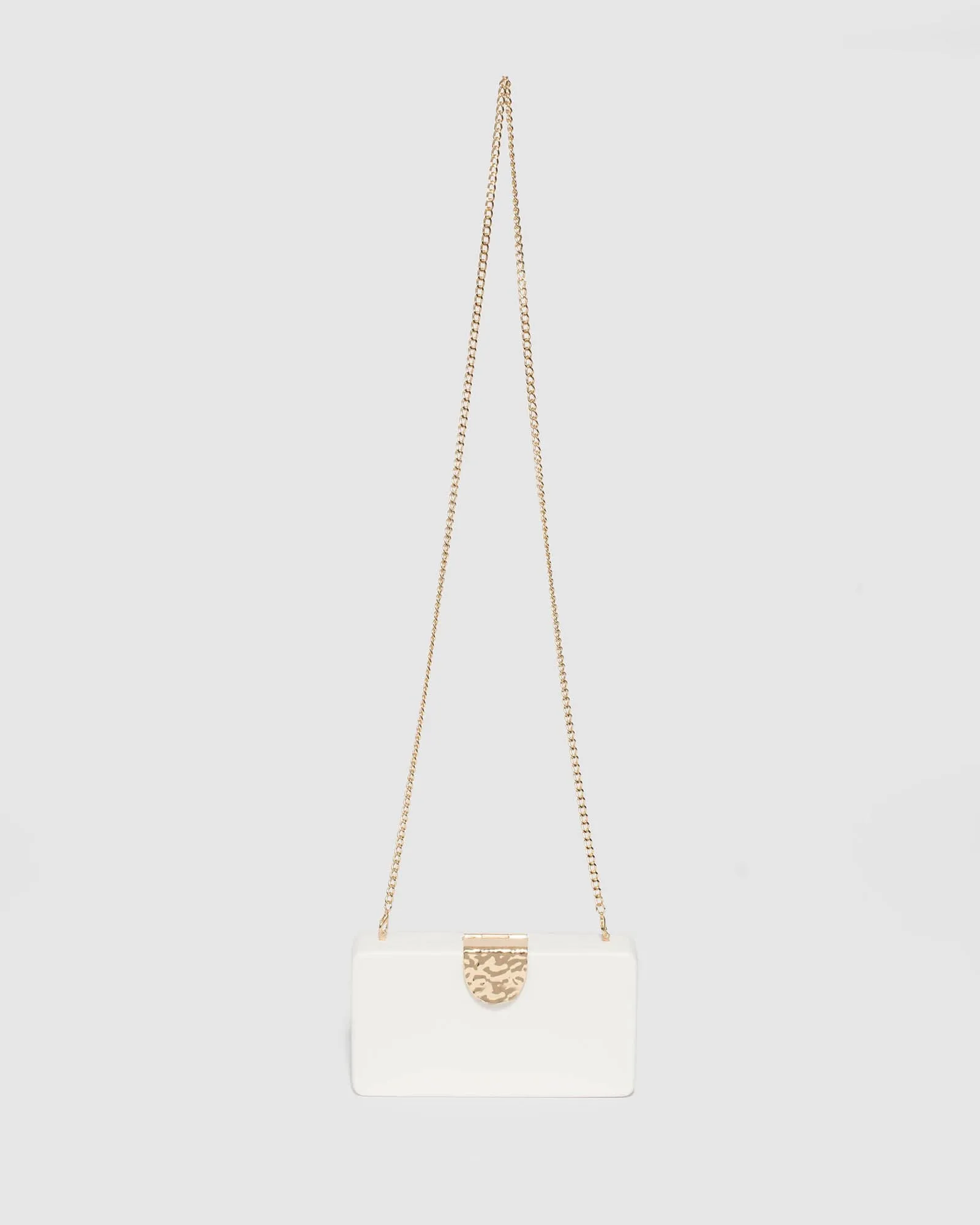 Ajala Clasp Hardcase White Clutch Bag