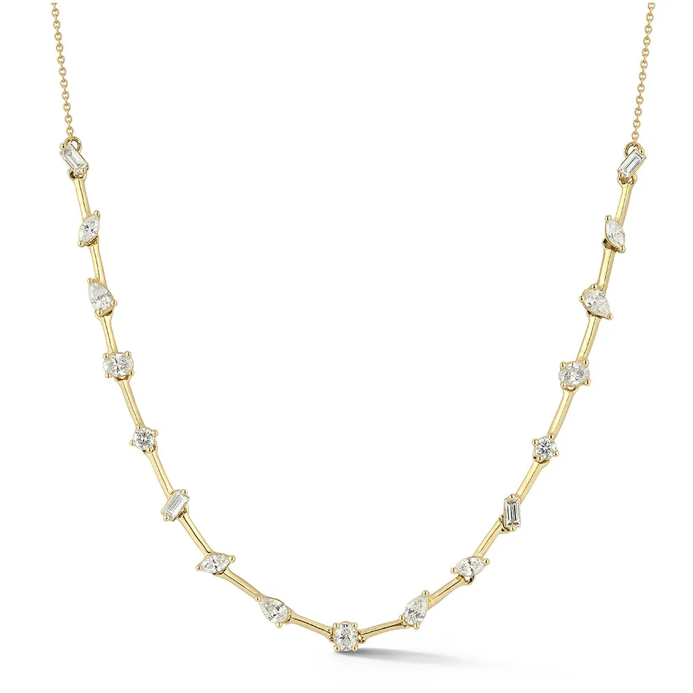 Alexa Jordyn Multi-Shape Diamond Tennis Necklace