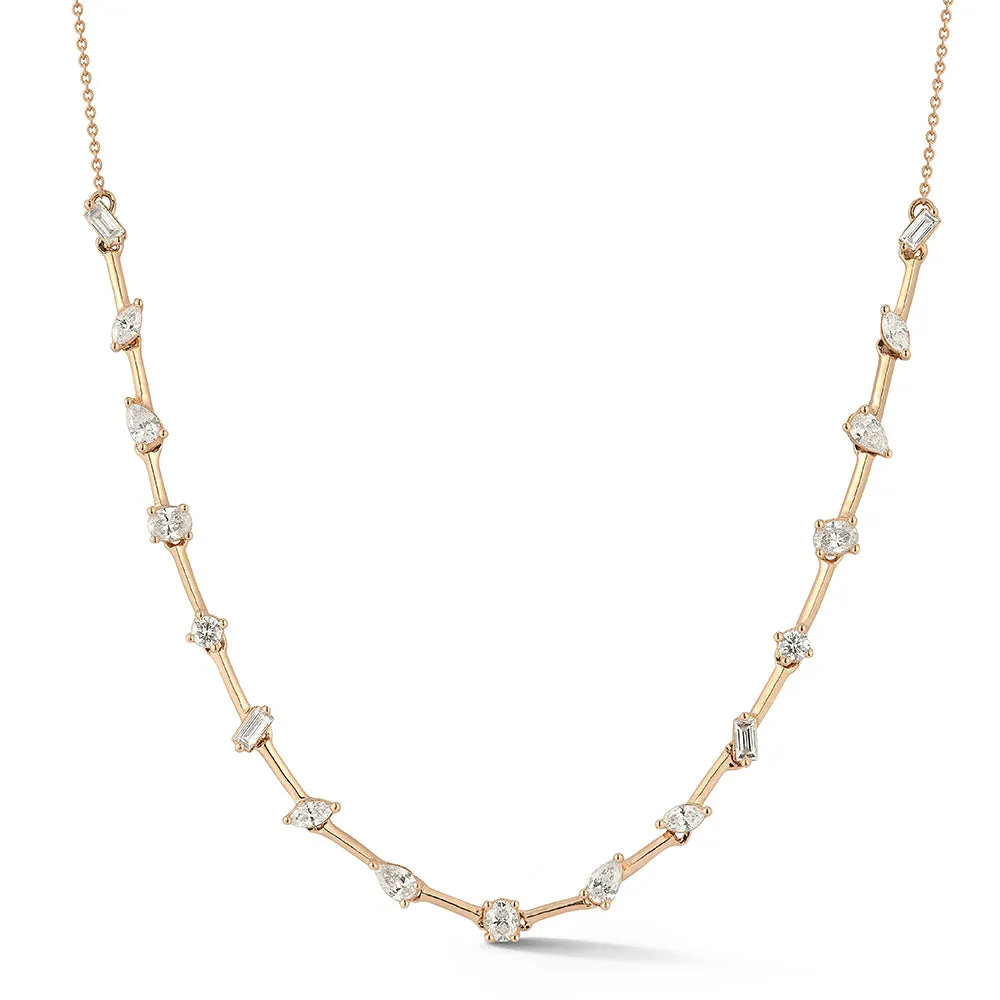 Alexa Jordyn Multi-Shape Diamond Tennis Necklace