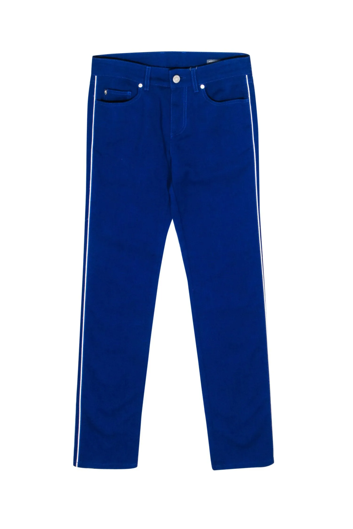 Alexander McQueen - Cobalt Blue Crop Jeans w/ White Side Stripe Sz 2