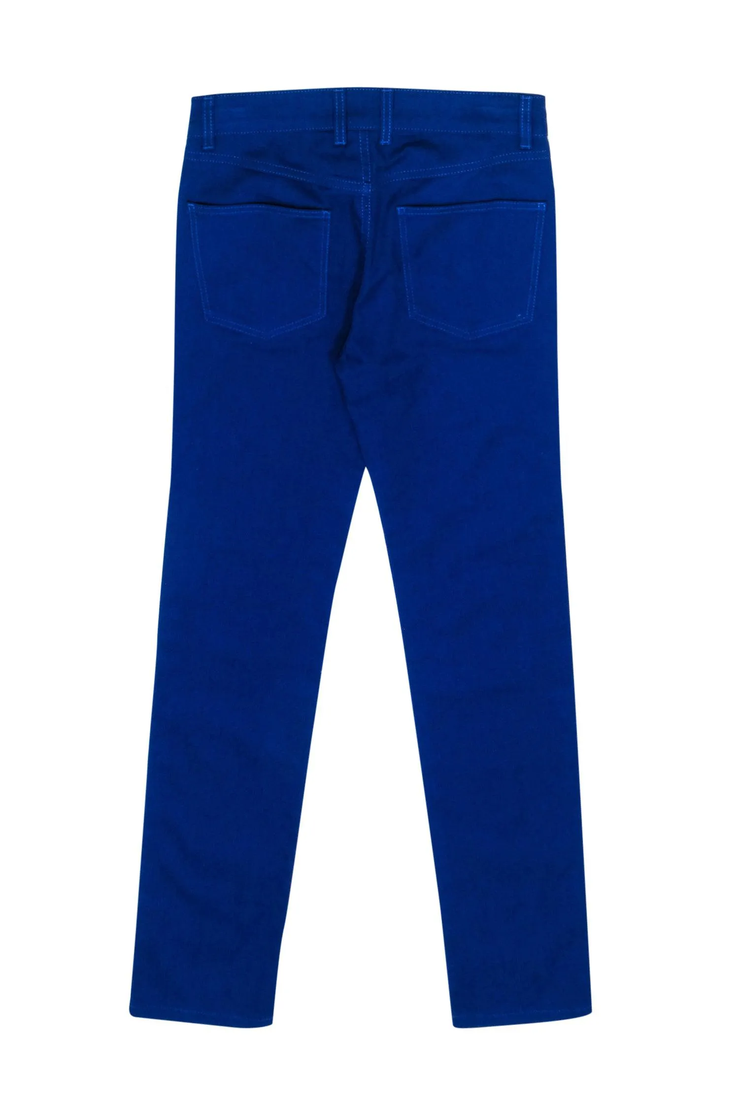 Alexander McQueen - Cobalt Blue Crop Jeans w/ White Side Stripe Sz 2