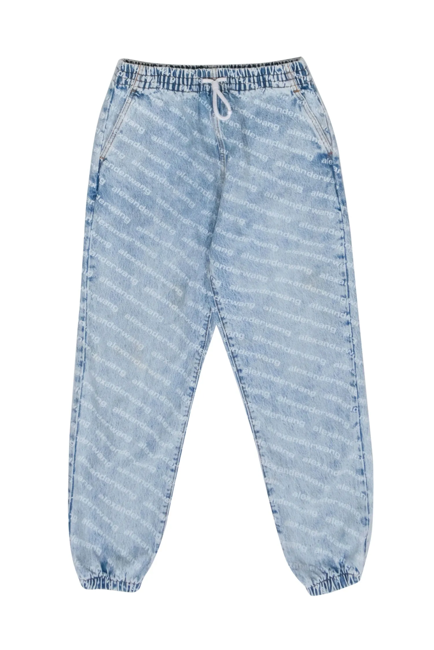 Alexander Wang - Light Wash Logo Printed Jogger Jeans Sz XS