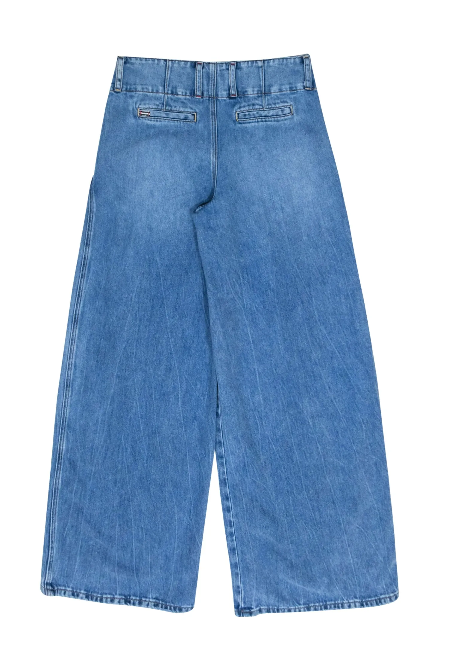 Alice & Olivia - Medium Wash Pleated Wide Leg Jeans Sz 4