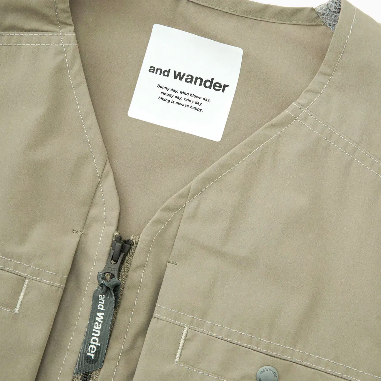 And Wander Tough Aramid Vest  Light Beige