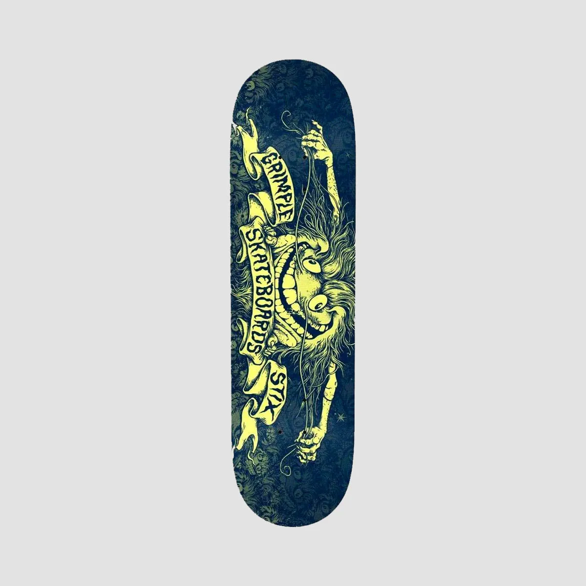 Antihero Grimple Stix Skateboard Deck Navy/Yellow - 8.5