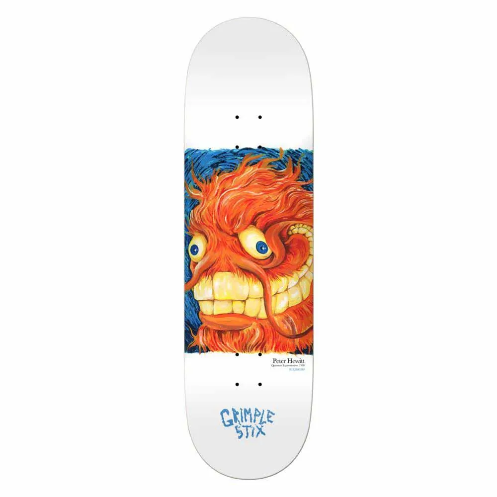 Antihero Skateboard Deck Grimplestix Fine Art Hewitt White / Orange 9.02