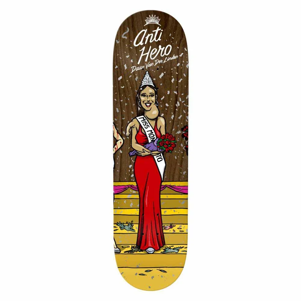 Antihero Skateboard Deck Miss Corp Greed Daan Assorted Woodstains 8.5