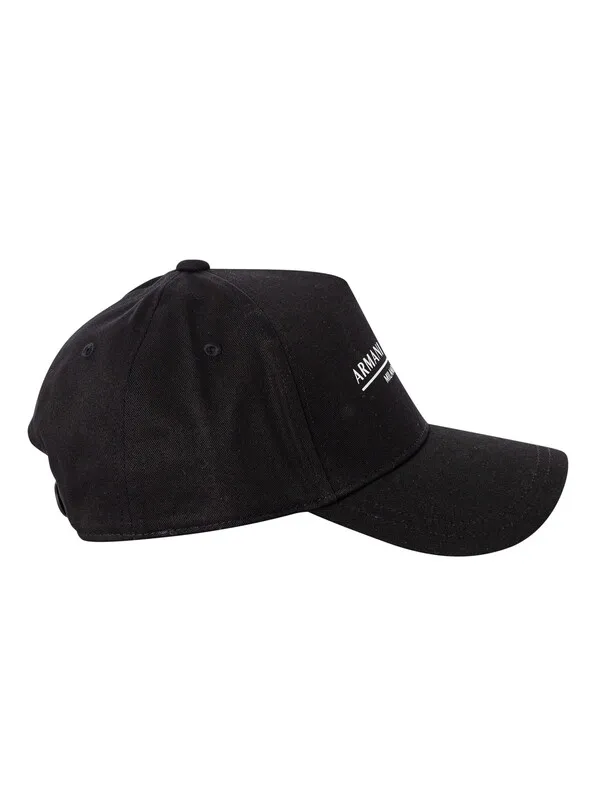 Armani Exchange Line Logo Baseball Cap - Black