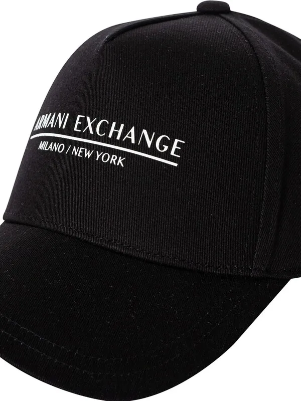 Armani Exchange Line Logo Baseball Cap - Black