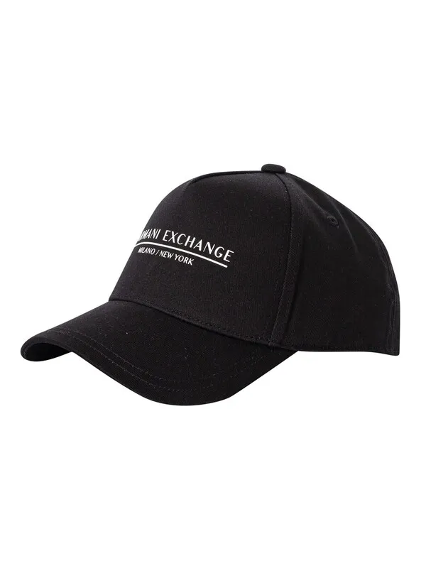 Armani Exchange Line Logo Baseball Cap - Black